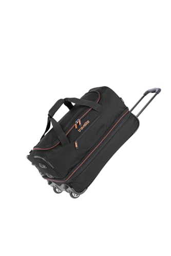 travelite 2-Rad Trolley Reisetasche Gr. S mit Dehnfalte, Gepäck Serie BASICS: Weichgepäck Reisetasche mit Rollen mit extra Volumen, 55 cm, 51 Liter (erweiterbar auf 64 Liter) von Travelite