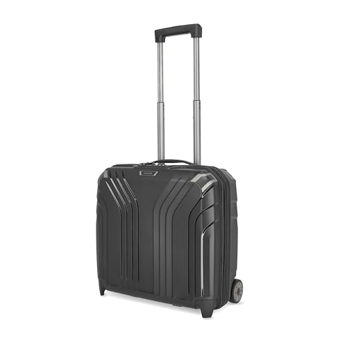 Travelite Handgepäckkoffer mit 2 Rollen, Hartschale, nachhaltig, ELVAA, Businesstrolley mit recyceltem Innenfutter, Laptopfach, Aufsteckfunktion, 42 cm, 30 Liter von Travelite