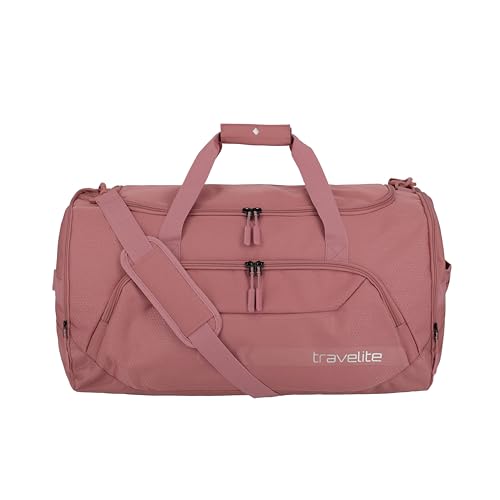 travelite große Reisetasche Größe L, Gepäck Serie KICK OFF: Praktische Reisetasche für Urlaub und Sport, 60 cm, 73 Liter , rosé von Travelite