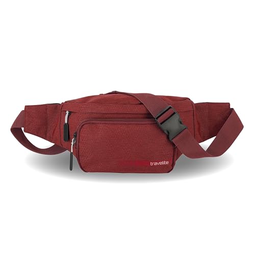 travelite Handgepäck Bauchtasche, Gepäck Serie KICK OFF: Praktische Gürteltasche für Urlaub und Sport, 006919-10, 30 cm, 5 Liter, rot von Travelite