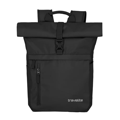 Travelite Handgepäck Rucksack mit Laptop Fach 15,6 Zoll, Gepäck Serie BASICS Daypack Rollup: Praktischer Rucksack mit Rollup Funktion, 60 cm, 35 Liter, 800 Gramm von Travelite