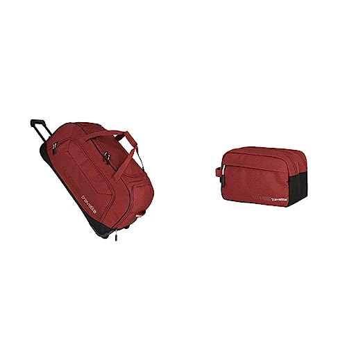 travelite Trolley Reisetasche Größe XL, 006911-10, 77 cm, 120 Liter, rot & Handgepäck Kosmetiktasche, Gepäck Serie KICK OFF: Praktische Kulturtasche für Urlaub und Sport, 006920-10, 26 cm, 5 Liter,rot travelite Trolley Reisetasche Größe XL, 006911-10, 77 cm, 120 Liter, rot & Handgepäck Kosmetiktasche, Gepäck Serie KICK OFF: Praktische Kulturtasche für Urlaub und Sport, 006920-10, 26 cm, 5 Liter,rot von Travelite