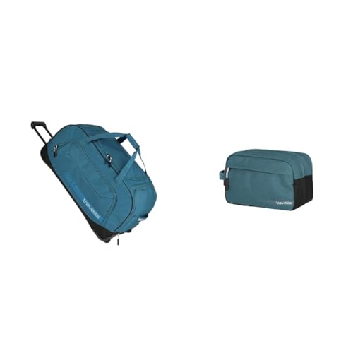 travelite Trolley Reisetasche Größe XL, Gepäck Serie Kick Off & Handgepäck Kosmetiktasche, Gepäck Serie Kick Off: Praktische Kulturtasche für Urlaub und Sport, 26 cm, 5 Liter von Travelite