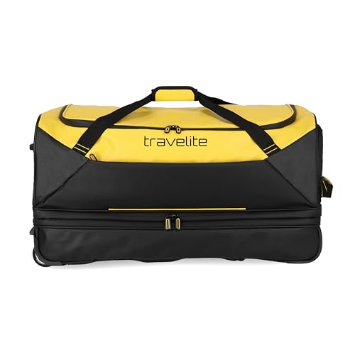 travelite Trolley Reisetasche mit Rollen aus wasserabweisendem Material, Basics Weichgepäck Rolltasche mit Dehnfalte, 70 cm, 98-119 Liter von Travelite