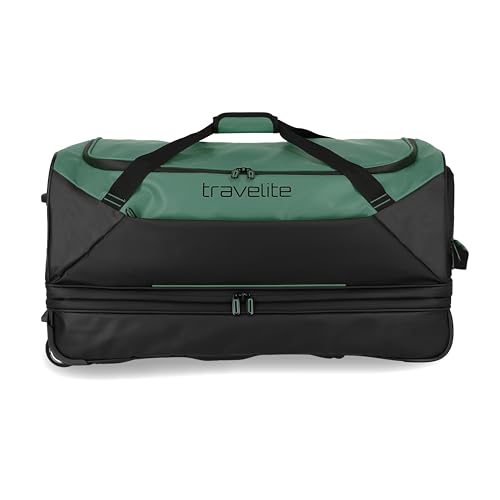 travelite Trolley Reisetasche mit Rollen aus wasserabweisendem Material, Basics Weichgepäck Rolltasche mit Dehnfalte, 70 cm, 98-119 Liter von Travelite