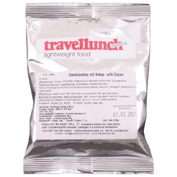 Travellunch - Travelcookies Kakao Gr 100 g von Travellunch