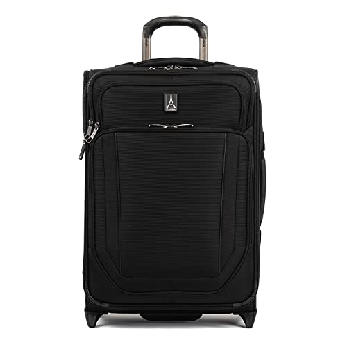 Travelpro Crew Versapack Max Carry-On Exp Rollaboard, Schwarz (Jet Black), Carry-On 21-Inch, Crew Versapack Softside Erweiterbares aufrechtes Gepäck von Travelpro