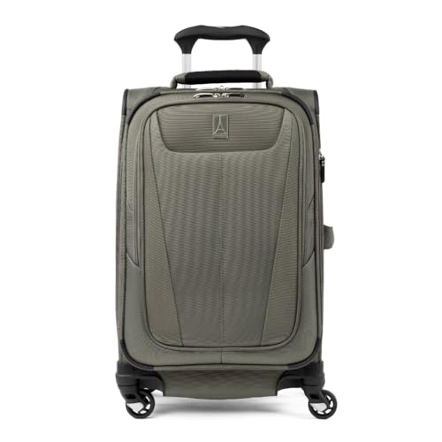 Travelpro Maxlite 5 Softside 2-teiliges Set, erweiterbares Handgepäck mit 4 Spinnrädern/weicher Untersitz-Tragetasche, Leichter Koffer, für Damen und Herren, Schiefergrün, Carry-on 21-Inch, Maxlite 5 von Travelpro