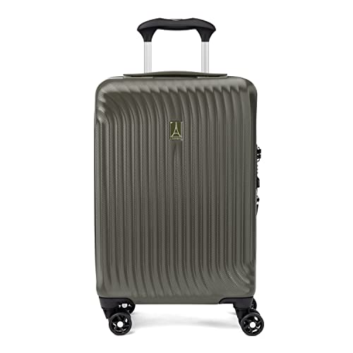 Travelpro Maxlite Air Hardside erweiterbares Handgepäck, 8 Spinnerräder, Leichter Hartschalen-Koffer aus Polycarbonat, Schiefergrün, kariert, mittelgroß, 64 cm von Travelpro