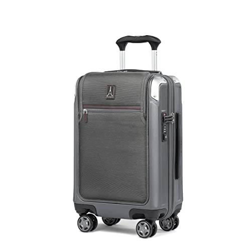 Travelpro Platinum Elite Hartschalen-Koffer mit drehbarem Rollen, TSA-Schloss, Hartschale, Polycarbonat-Koffer, Vintage Grau, Compact Carry-on with Laptop Pocket 20-Inch, Platinum Elite von Travelpro