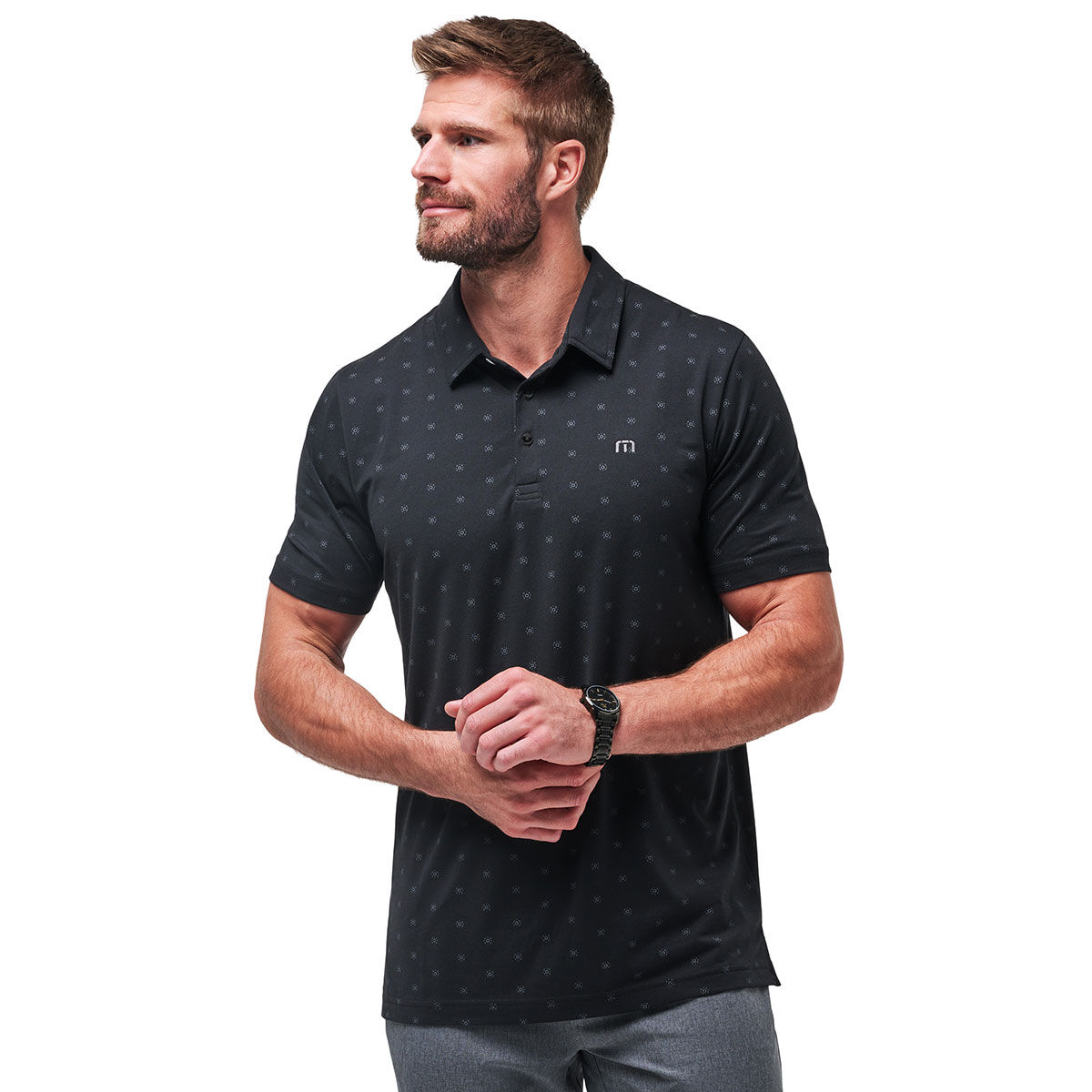 Travis Mathew TravisMathew Men's Beach Pit Golf Polo Shirt, Mens, Black, Large | American Golf von Travis Mathew