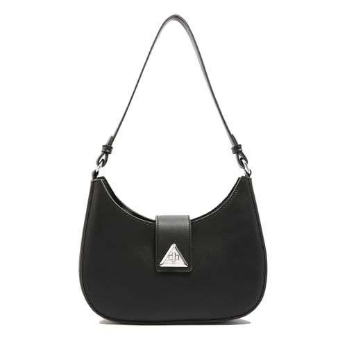 Travistar Handtasche Damen Klein Elegant Schultertasche Damen PU Leder Hobo Bag Y2k Tasche Satteltasche Aesthetic Abendtasche Clutch mit Reißverschluss Coole Schwarz Umhängetasche für Teenager Mädchen von Travistar