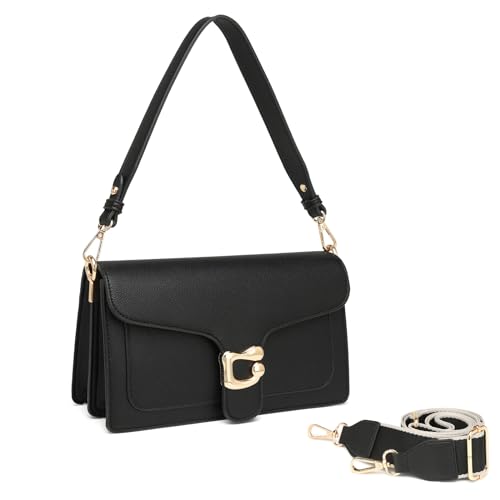 Travistar Handtasche Damen Klein Umhängetasche Damen PU Leder Crossbody Bag Damen Schultertasche Abendtasche Kupplung mit 2 Abnehmbar Breiter Gurt Kreditkartenfächer Schwarz Travistar Handtasche Damen Klein Umhängetasche Damen PU Leder Crossbody Bag Damen Schultertasche Abendtasche Kupplung mit 2 Abnehmbar Breiter Gurt Kreditkartenfächer Schwarz von Travistar