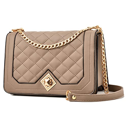 Travistar Handtasche Damen Umhängetasche Klein Gold Kette Schulterriemen Crossbody Bag Lingge Tasche Schultertasche Abendtasche Citytasche Leder Schultertasche Multifunktionstasche Khaki Travistar Handtasche Damen Umhängetasche Klein Gold Kette Schulterriemen Crossbody Bag Lingge Tasche Schultertasche Abendtasche Citytasche Leder Schultertasche Multifunktionstasche Khaki von Travistar