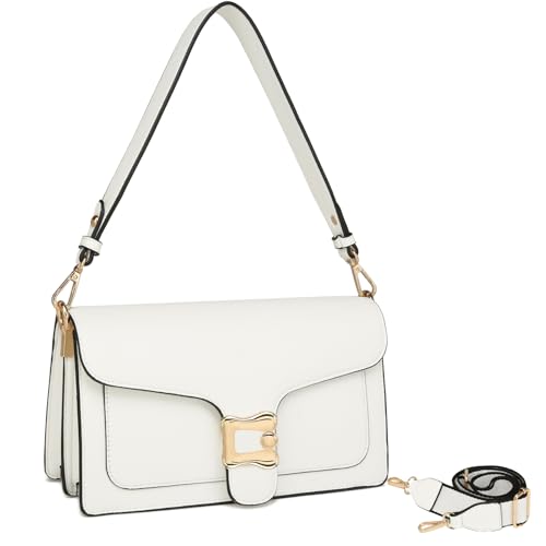 Travistar Umhängetasche Damen Kleine Handtasche Damen PU Leder Crossbody Bag Damen Schultertasche Abendtasche Kupplung mit 2 Abnehmbar Breiter Gurt Kreditkartenfächer Weiß Travistar Umhängetasche Damen Kleine Handtasche Damen PU Leder Crossbody Bag Damen Schultertasche Abendtasche Kupplung mit 2 Abnehmbar Breiter Gurt Kreditkartenfächer Weiß von Travistar