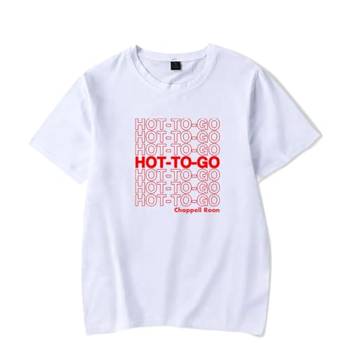 Chappell Roan Hot to Go T-Shirts Unisex Bedruckt Kurzarm Baumwolle Tops Mode Übergröße T-Shirts Streetwear Für Männer Frauen XS~4XL-Black||XS von Trconk