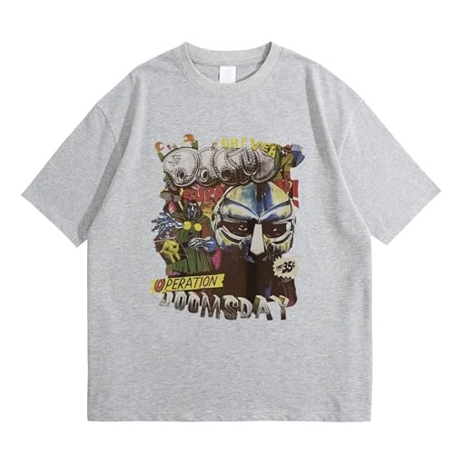 Rapper Mf Doom Bedruckt Grafik Tshirt Baumwolle Hip Hop Oberteile Mode Übergröße Kurzärmelig Unisex Straßenkleidung-Black||XXS von Trconk