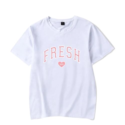 Sturniolo Triplets Fresh Love T-Shirt Rundhalsausschnitt Baumwolle Kurzarm Fashion Couple Kurzarm Lose Casual T-Shirt Für Männer Frauen XXS-4XL-Black||XXS von Trconk