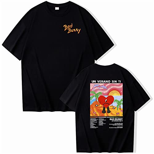 T-Shirt Bad Bunny Bedruckt Baumwolle Kurze Ärmel T-Shirt Männer Frauen Lässig Lose Neutral T-Shirts Kurze Ärmel Oberteile Jungen Mädchen-Black||XXS T-Shirt Bad Bunny Bedruckt Baumwolle Kurze Ärmel T-Shirt Männer Frauen Lässig Lose Neutral T-Shirts Kurze Ärmel Oberteile Jungen Mädchen-Black||XXS von Trconk