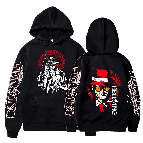 Trconk Anime Hellsing Ultimate Weinlese Bedruckt Pullover Kapuzenpullover Männer Frauen Vintage Übergröße Langärmelig Sweatshirt Neutral Oberteile Straßenkleidung-Black||XXS Trconk Anime Hellsing Ultimate Weinlese Bedruckt Pullover Kapuzenpullover Männer Frauen Vintage Übergröße Langärmelig Sweatshirt Neutral Oberteile Straßenkleidung-Black||XXS von Trconk