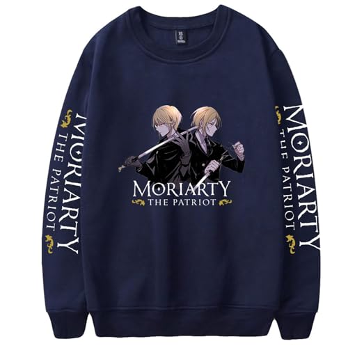 Trconk Anime Moriarty The Patriot Lose Spaß Langärmelig Sweatshirt Straßenkleidung Kapuzenpullover Neutral Übergröße Pullover Oberteile XXS~4XL-Black||XXS von Trconk