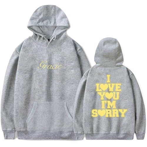 Trconk Gracie Abrams I Love You I'm Sorry Kapuzenpullover Männer Frauen Unisex Mode Langarm Kapuzenpullover Casual Übergröße Pullover Sweatshirts XS~4XL-Black||XS von Trconk