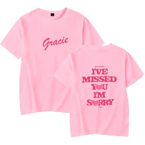 Trconk Gracie Abrams I've Missed You Im Sorry Tour Merch T-Shirts Casual Unisex Kurzarm Oversized Baumwolle T-Shirts Für Männer Frauen XS~4XL-Black||XS von Trconk