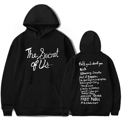 Trconk Gracie Abrams The Secret of Us Merch Kapuzenpullover Unisex Bedrucktes Langarm Sweatshirt Mode Pullover Hoodies Streetwear Für Männer Frauen XS~4XL-Black||XS von Trconk