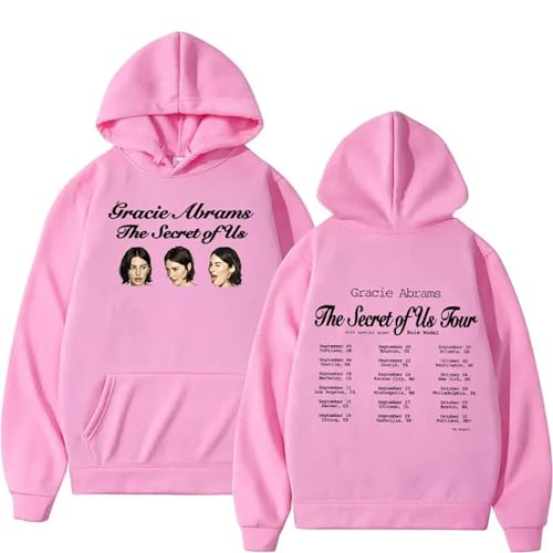 Trconk Gracie Abrams The Secret of Us Tour Kapuzenpullover Mode Bedruckt Übergröße Sweatshirt Lässig Unisex Langarm Pullover Hoodies Für Männer Frauen XS~4XL-Black ||XS von Trconk