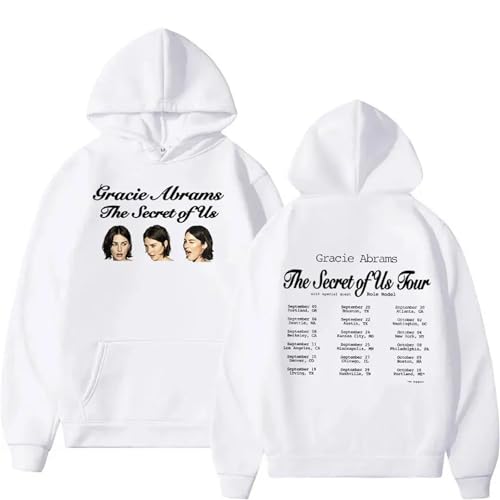 Trconk Gracie Abrams The Secret of Us Tour Kapuzenpullover Mode Bedruckt Übergröße Sweatshirt Lässig Unisex Langarm Pullover Hoodies Für Männer Frauen XS~4XL-Black ||XS von Trconk