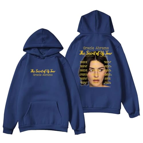 Trconk Gracie Abrams The Secret of Us Tour Merch Kapuzenpullover Unisex Bedruckte Langarm-Pullover Sweatshirts Casual Mode Hoodies Streetwear Für Männer Frauen XS~4XL-Black||XS von Trconk