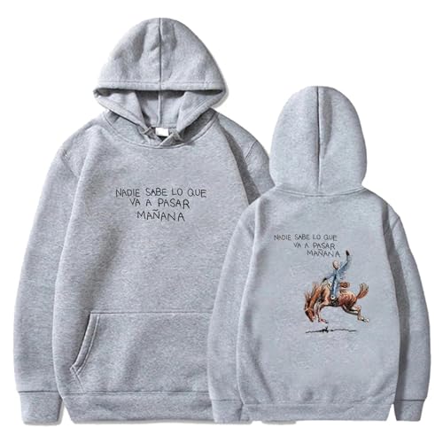 Trconk Kapuzenpullover Bad Bunny 2D Unisex Bedruckt Pullover Sweatshirt Lässig Kleidung Herren Damen Individualität Lose Langärmelig Oberteile Straßenkleidung-Black||XXS von Trconk