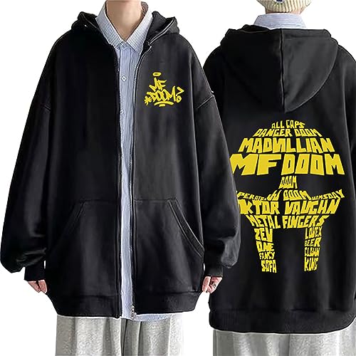 Trconk Kapuzenpullover MF Doom Neutral Paar Reißverschluss Kapuzenpullover Sweatshirts Mit Kapuze Männer Frauen Hip Hop Übergröße Langärmelig Mäntel Oberteile XXS~4XL-Black||XXS Trconk Kapuzenpullover MF Doom Neutral Paar Reißverschluss Kapuzenpullover Sweatshirts Mit Kapuze Männer Frauen Hip Hop Übergröße Langärmelig Mäntel Oberteile XXS~4XL-Black||XXS von Trconk