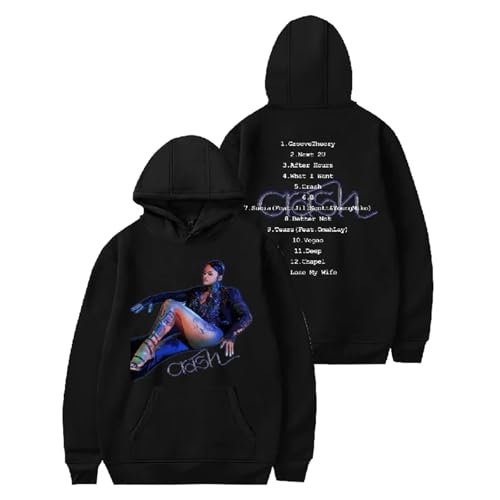 Trconk Kehlani Crash Album Merch Kapuzenpullover Bedruckt Unisex Langarm Sweatshirt Mode Casual Pullover Hoodies Streetwear Für Männer Frauen XS~4XL-Black||XS von Trconk