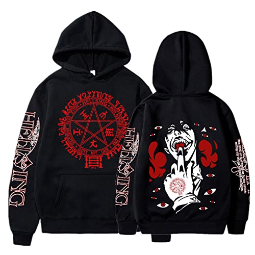 Trconk Persönlichkeiten Kapuzenpullover Hellsing Ultimate Anime Druck Kapuzenpullover Männer Frauen Mode Übergröße Lässig Sweatshirt Harajuku Neutral Langärmelig Pullover XXS~4XL-Black||XXS Trconk Persönlichkeiten Kapuzenpullover Hellsing Ultimate Anime Druck Kapuzenpullover Männer Frauen Mode Übergröße Lässig Sweatshirt Harajuku Neutral Langärmelig Pullover XXS~4XL-Black||XXS von Trconk