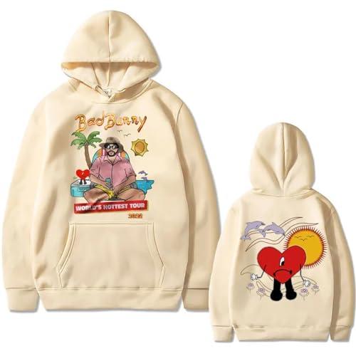 Trconk Rapper Bad Bunny Doppelseitig Druck Kapuzenpullover Männer/Frauen Pullover Sweatshirt Mode Harajuku Hip-Hop Unisex Langärmelig Oberteile Straßenkleidung-Black||XXS Trconk Rapper Bad Bunny Doppelseitig Druck Kapuzenpullover Männer/Frauen Pullover Sweatshirt Mode Harajuku Hip-Hop Unisex Langärmelig Oberteile Straßenkleidung-Black||XXS von Trconk