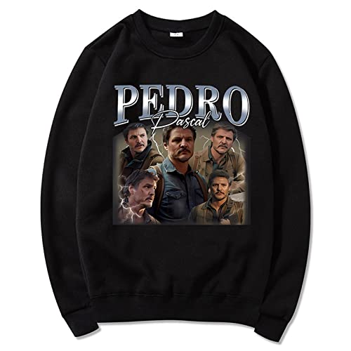 Trconk Sweatshirts Pedro Pascal Bedruckt Mode Sweatshirts Langärmelig Retro Kapuzenpullover Bequem Neutral Pullover Pullover Oberteile-Black||XXS von Trconk