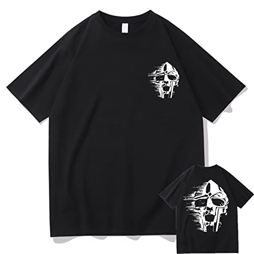 Trconk T-Shirts Mf Doom Druck Baumwolle T-Shirts Männer Frauen Lässig Lose Schwarz Lose Hip Hop Mode T-Shirts Kurzärmelige Tops-Black||XXS von Trconk