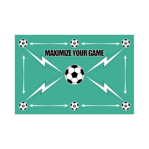 Treer Fußball Trainingsmatte, Ballkontrolle Trainingsmatte, Stoßdämpfende Fussball Matte, Fussball Trainingszubehör, Geschenk für Kinder und Fußballliebhaber (40x60cm,weißer Fußball) von Treer