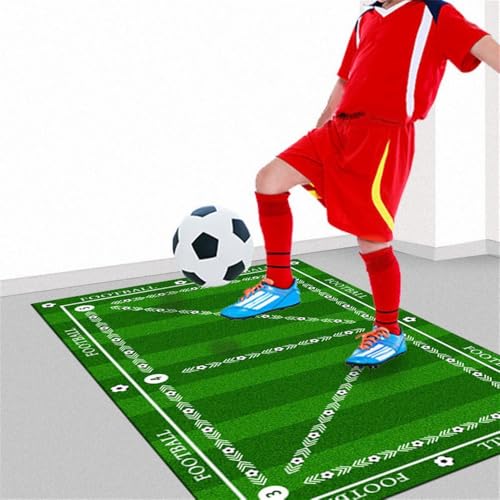 Treer Fußball Trainingsmatte, Ballkontrolle Trainingsmatte, Stoßdämpfende Fussball Matte, Fussball Trainingszubehör, Geschenk für Kinder und Fußballliebhaber (50x80cm,2) von Treer