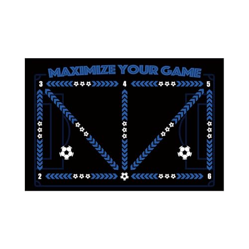 Treer Fußball Trainingsmatte, Ballkontrolle Trainingsmatte, Stoßdämpfende Fussball Matte, Fussball Trainingszubehör, Geschenk für Kinder und Fußballliebhaber (80x120cm,Blau) von Treer