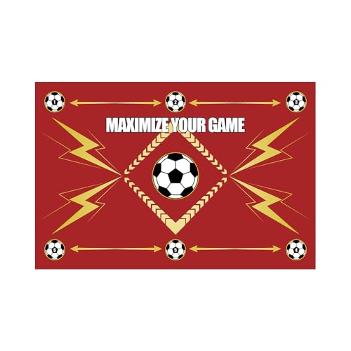 Treer Fußball Trainingsmatte, Ballkontrolle Trainingsmatte, Stoßdämpfende Fussball Matte, Fussball Trainingszubehör, Geschenk für Kinder und Fußballliebhaber (roter Blitz,80x120cm) von Treer