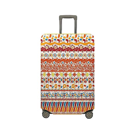 Treer Kofferhülle,Elastische Kofferschutzhülle,Bohème Druck Reise Suitcase Cover,Waschbare Kofferüberzug Reisekoffer Hülle Schutz Bezug Schutzhülle (Rot,XL) von Treer