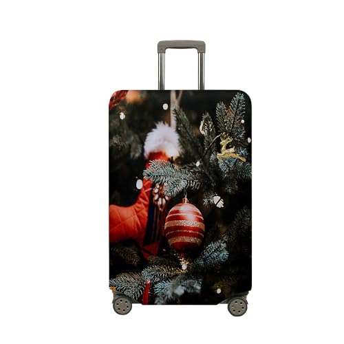 Treer Kofferhülle,Elastische Kofferschutzhülle,Bunte Weihnachtsdrucke Reise Suitcase Cover,Waschbare Kofferüberzug Reisekoffer Hülle Schutz Bezug Schutzhülle (Schwarz,M) von Treer