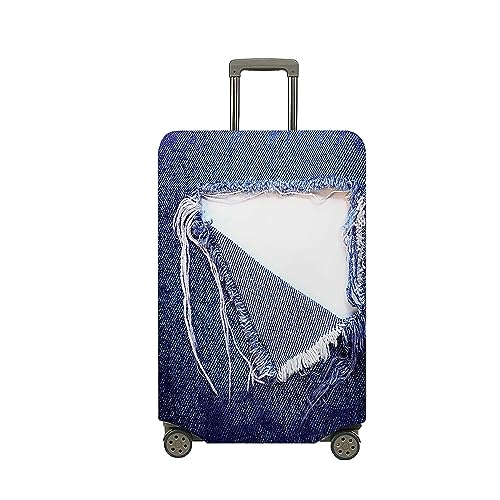 Treer Kofferhülle,Elastische Kofferschutzhülle,Denim Taschen Druck Reise Suitcase Cover,Waschbare Kofferüberzug Reisekoffer Hülle Schutz Bezug Schutzhülle (Tasche,S) von Treer