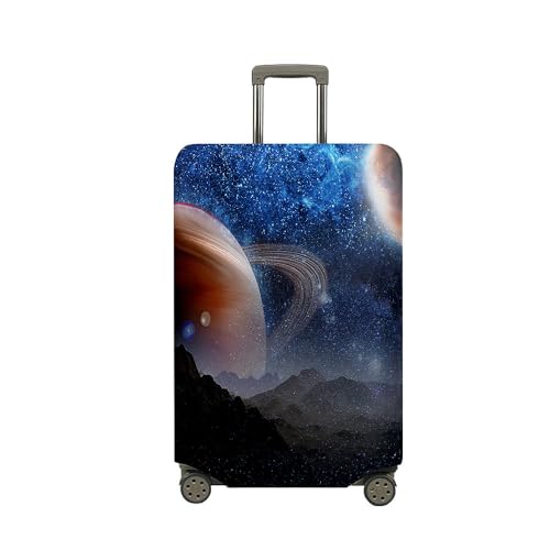 Treer Kofferhülle,Elastische Kofferschutzhülle,Exquisiter Sternenhimmel Druck Reise Suitcase Cover,Waschbare Kofferüberzug Reisekoffer Hülle Schutz Bezug Schutzhülle (Blau,S) von Treer