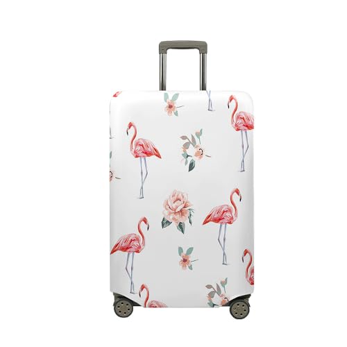 Treer Kofferhülle,Elastische Kofferschutzhülle,Flamingo Druck Reise Suitcase Cover,Waschbare Kofferüberzug Reisekoffer Hülle Schutz Bezug Schutzhülle (Rot,M) von Treer