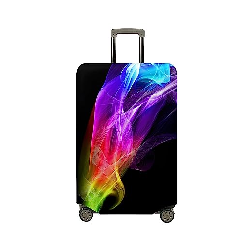 Treer Kofferhülle,Elastische Kofferschutzhülle,Flammendruck Reise Suitcase Cover,Waschbare Kofferüberzug Reisekoffer Hülle Schutz Bezug Schutzhülle (Bunt,XL) von Treer