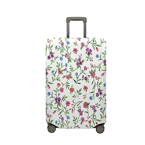 Treer Kofferhülle,Elastische Kofferschutzhülle,Florale Drucke Reise Suitcase Cover,Waschbare Kofferüberzug Reisekoffer Hülle Schutz Bezug Schutzhülle (Grün,S) von Treer