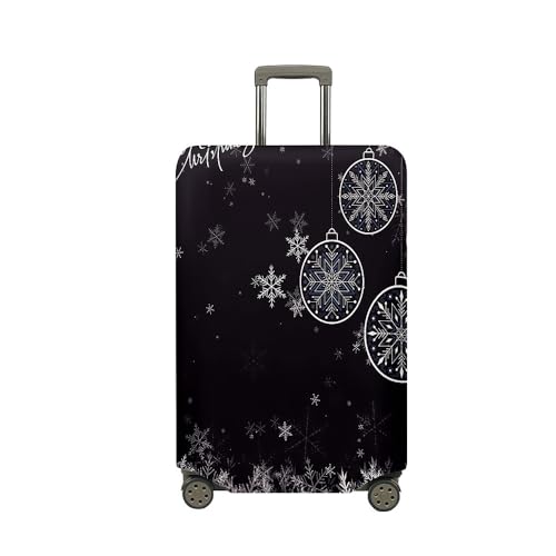 Treer Kofferhülle,Elastische Kofferschutzhülle,Frohe Weihnachten Reise Suitcase Cover,Waschbare Kofferüberzug Reisekoffer Hülle Schutz Bezug Schutzhülle (Schwarz,S) von Treer